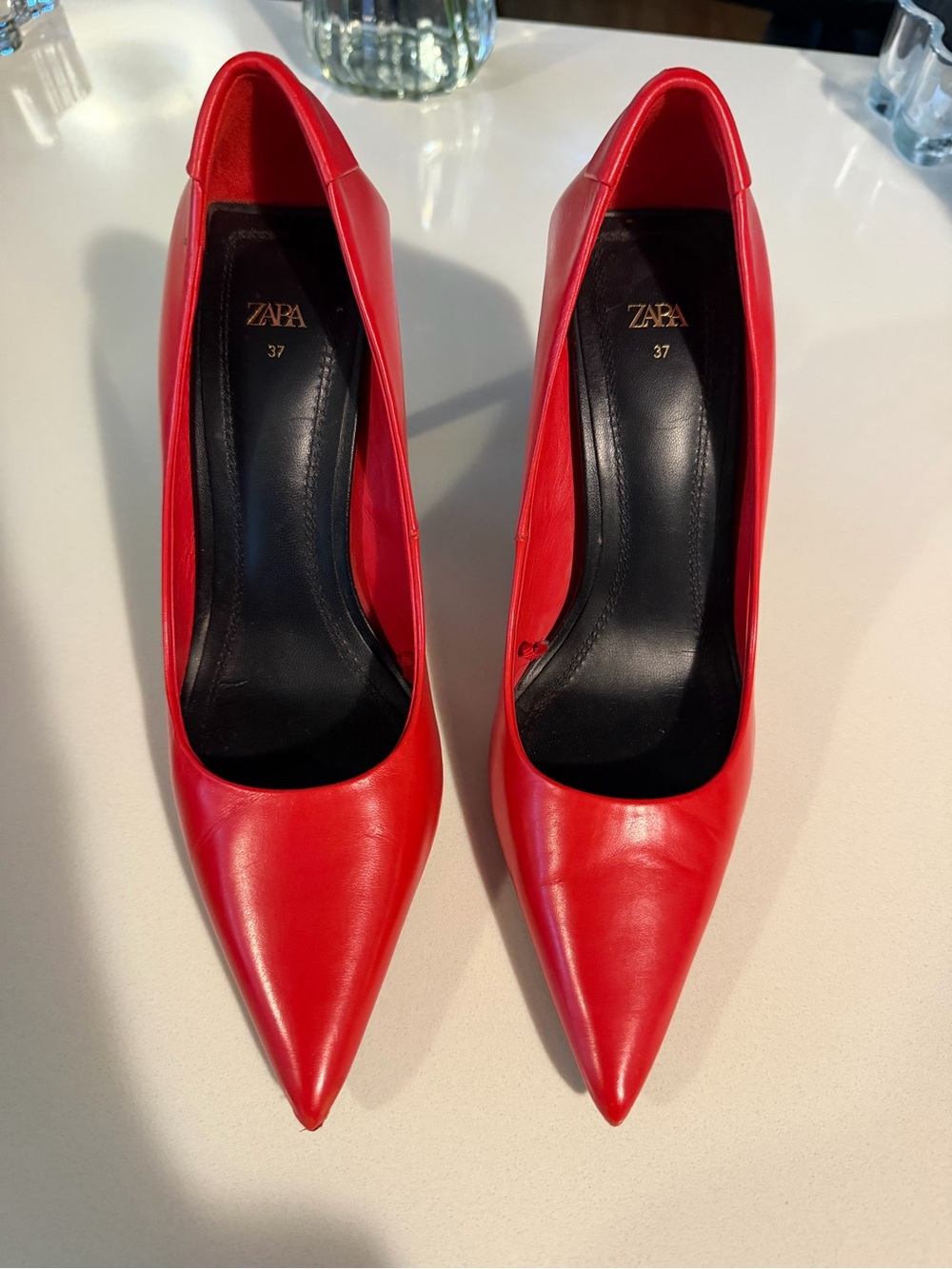 Zara Red Pointed-Toe High Heels